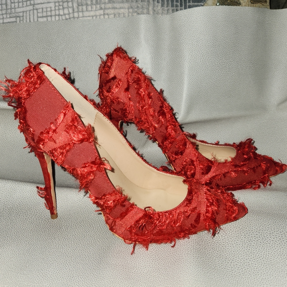 💋RED FABRIC PUMPS /NEW💋